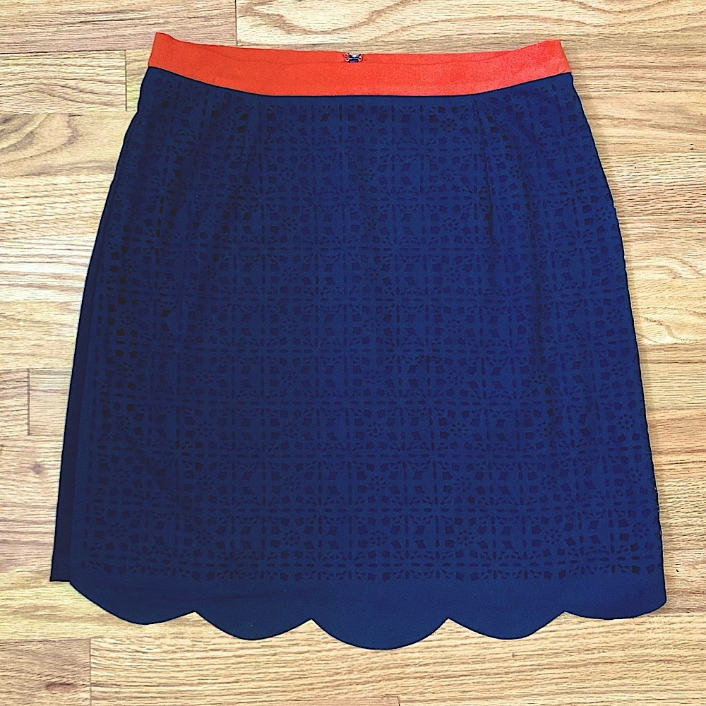 Laser cut skirt with scallop hem